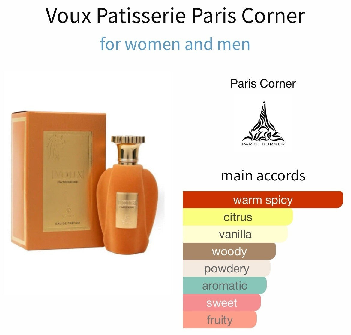 Paris Corner | Emir Voux Patisserie | Eau De Parfum | 100ml Unisex Fragrance