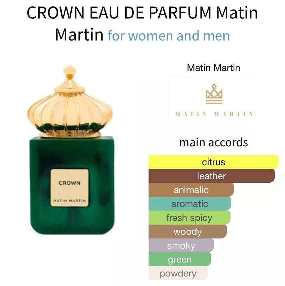 Gulf Orchid Matin Martin CROWN Eau De Parfum 100ML LONG LASTING FRAGRANCE - MEN