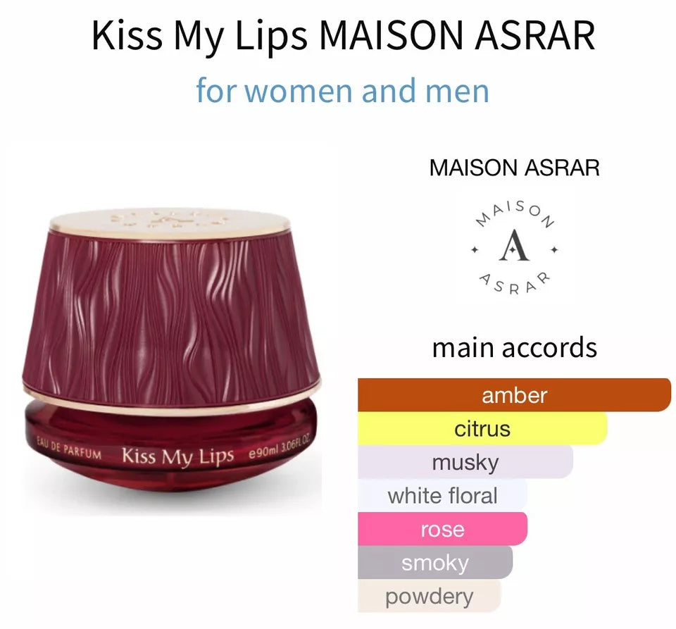 Gulf Orchid Maison Asrar KISS MY LIPS Eau De Parfum 90ML Luxurious Packaging