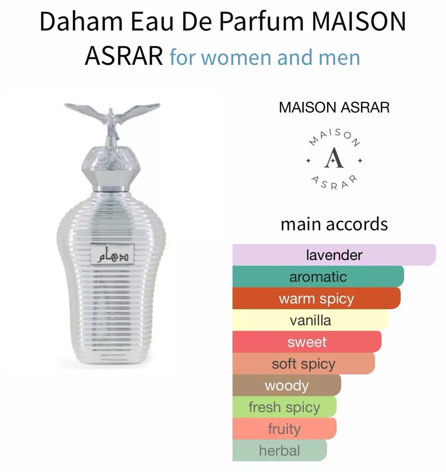 Gulf Orchid Maison Asrar DAHAM Eau de Parfum 100ml An Arabian Eagle Fresh/Spicy