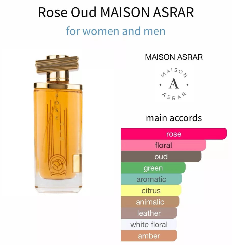 Gulf Orchid Maison Asrar ROSE OUD EDP 110ML A Luxurious & Alluring Fragrance
