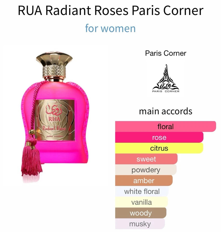 Paris Corner | RUA RADIANT ROSES | Eau De Parfum 100ml Fragrance For Women